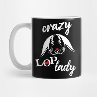 Crazy lop lady miniature lop eared rabbit lover Mug